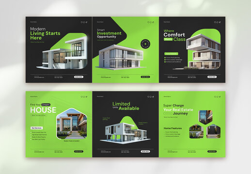 Modern Real Estate Social Media Post Template for Instagram Bundle