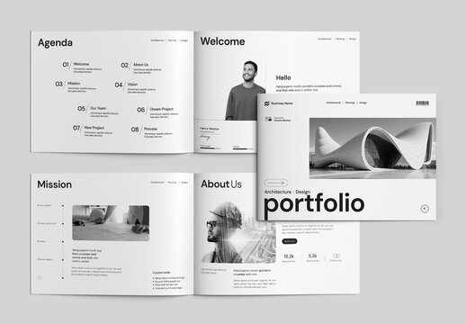 Modern and Minimal Architecture Portfolio Landscape Brochure Layout
