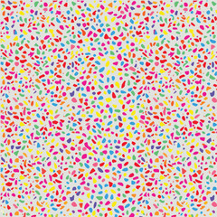  Vibrant multicolored confetti pattern with red, blue, green, yellow, and pink pieces isolated on transparent background