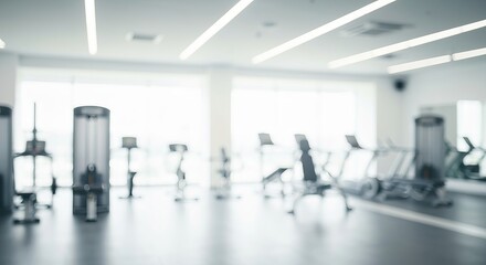 Fototapeta premium Modern Wellness Gym Interior Featuring Bright Space, Luxurious Equipment, and Inviting Atmosphere