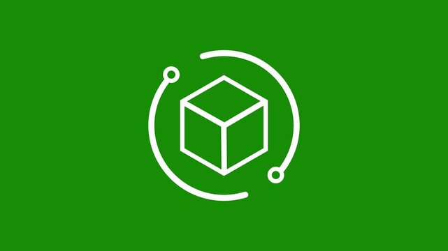 Geometric shape logo with circular design on green background