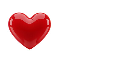 Red heart shape on a dark background with copy space isolated on a transparent background