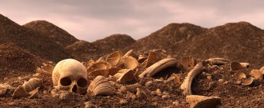 ancient midden showcasing rich historical layers of vibrant shells and fragmented bones