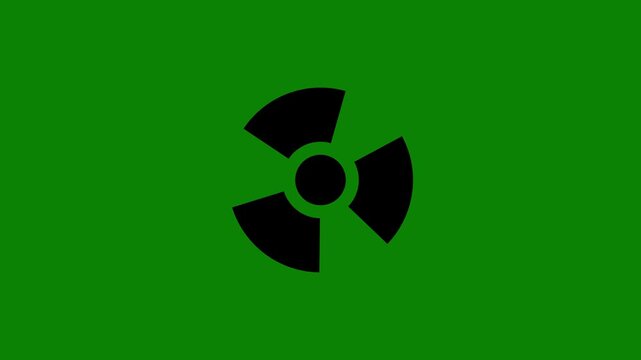 radioactive symbol on green background