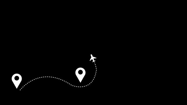 Travel Route Map with Airplane Icon for Adventure Planning and Navigation