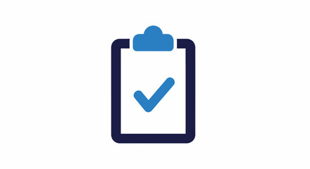 Clipboard Checkmark Icon Representing Task Completion Flat Design Vector Icon