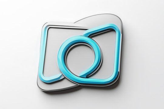 Remote file sharing service logo with blue outline on white background for technology and communication concepts