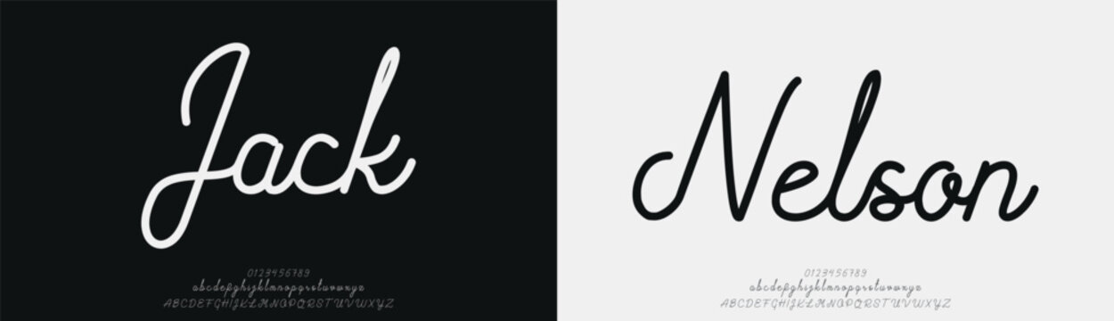 Jack Nelson, Hand drawn vector alphabet. Modern monoline signature script font. Elegant Signature Font. Best Alphabet Beautiful Calligraphy Signature Font
