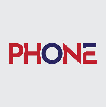 phone letter mark text design , word mark and typography design vector, creative and business professional unique business design phone word mark text