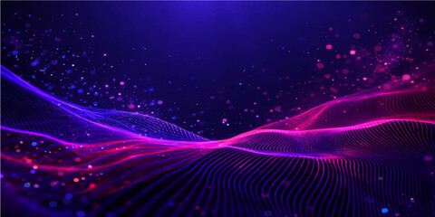 Obraz premium Abstract blue and light background design with an alpha channel featuring glowing waves and motion lines in a purple space pattern for a bright vector illustration texture
