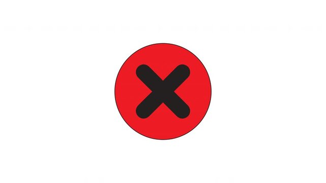 Bold animated red cross symbolizing cancel, error, or close action. Strong visibility and smooth pop effect make it ideal for alerts, warnings, and UI feedback systems.
