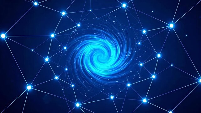 Blue spiral network pattern