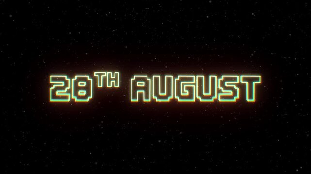 28th August Neon text with retro style