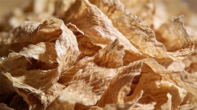 Dehydrated vegetable slices: A close-up view presents a pile of dehydrated vegetable slices, each piece boasting a unique texture and subtle coloration.