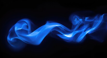 Fototapeta premium Abstract blue flame effect glowing on black background with digital light motion