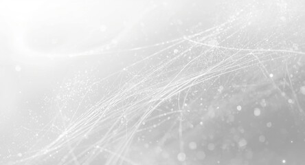 Obraz premium White textured backdrop with spreading lines and dots illustrating neural connections and big data analytics