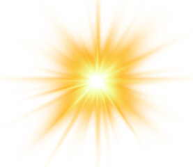 Obraz premium Twisting yellow lens flare with floating particle dust. Tiny sparks drift along circular neon paths. Modern abstract illumination effect perfect for PNG.