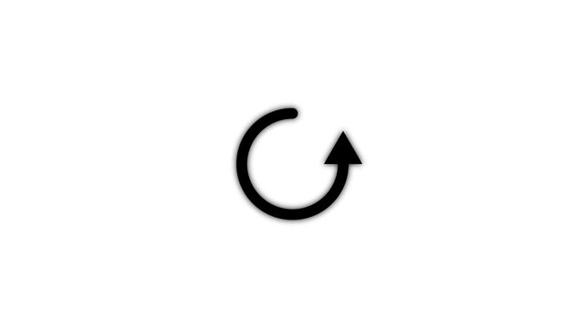 Arrow loading icon animation. Uploading arrow motion. waiting icon. Circle arrow refresh and reload 4k video.