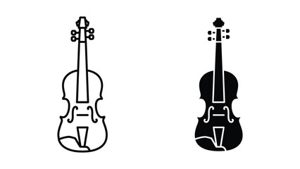 Two violin outlines on white background © Jahidul