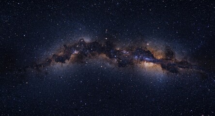 Naklejka premium Spherical 360 degree panorama of an expansive starry cosmos with bright stellar highlights