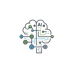 Fototapeta premium Artificial Intelligence Brain Circuit Diagram.