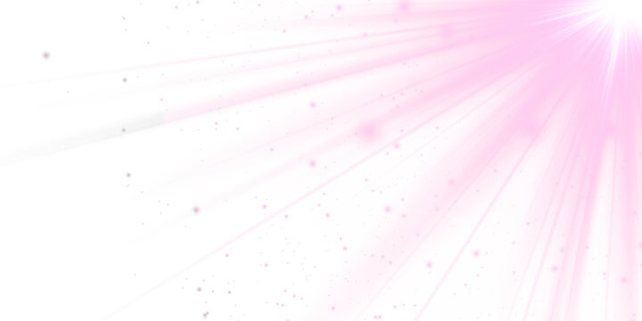Magical pink sparkles and glowing light effect for photo editing, featuring a bright pink light effect and starry flares with shimmering highlights for a beautiful shimmering lens flare.