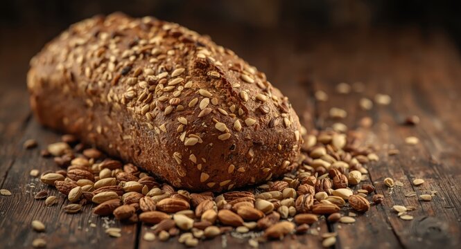 Nutrient dense artisan loaf with mixed nuts and seeds
