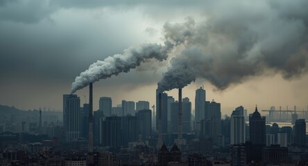 Obraz premium Sustainability challenges related to CO2 release from concrete frameworks