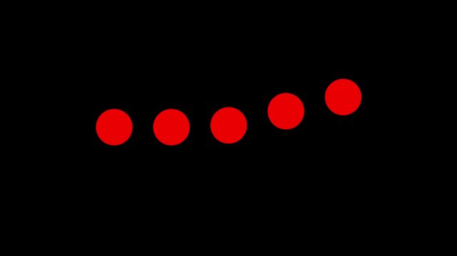 GUI 6 Heavy Ball Bounce Loader w/ Alpha. Animated playful UX loading screen with a row of 5 perpetual bouncing balls. Element includes alpha channel