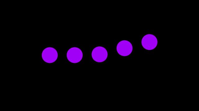 GUI 6 Heavy Ball Bounce Loader w/ Alpha. Animated playful UX loading screen with a row of 5 perpetual bouncing balls. Element includes alpha channel