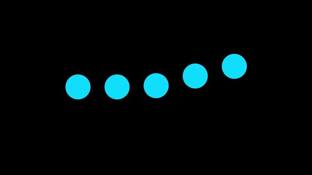 GUI 6 Heavy Ball Bounce Loader w/ Alpha. Animated playful UX loading screen with a row of 5 perpetual bouncing balls. Element includes alpha channel