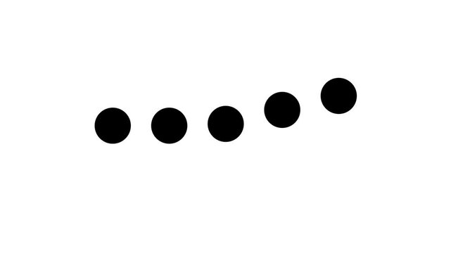 GUI 6 Heavy Ball Bounce Loader w/ Alpha. Animated playful UX loading screen with a row of 5 perpetual bouncing balls. Element includes alpha channel