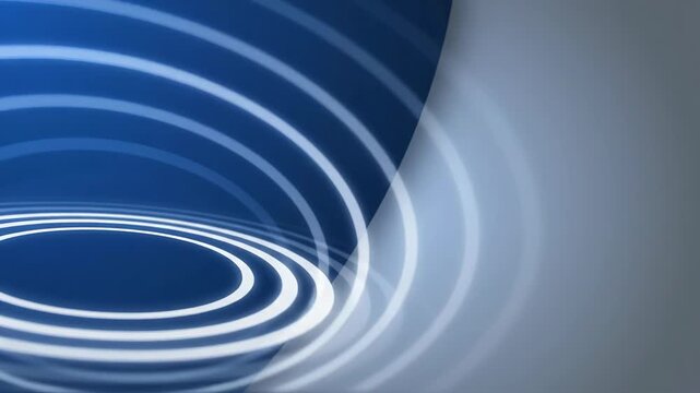 Abstract Blue and White Swirling Circles Background Design with Light Rays and Subtle Gradients