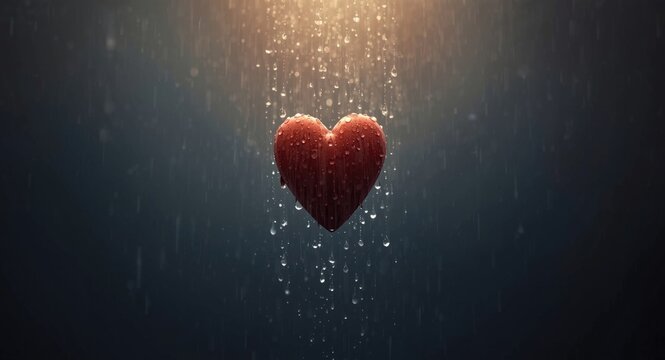 Waves of feeling generated by rhythmic raindrops on the heart