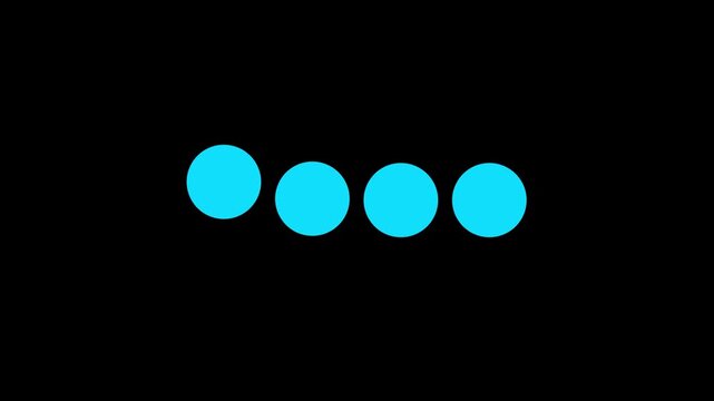 GUI 6 Heavy Ball Bounce Loader w/ Alpha. Animated playful UX loading screen with a row of 4 perpetual bouncing balls. Element includes alpha channel