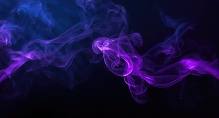 Obraz premium Swirling purple smoke captured on a calm dark backdrop