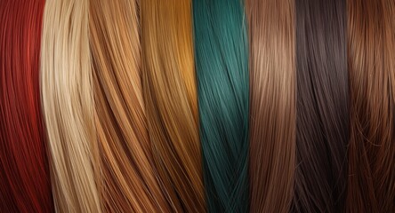 Fototapeta premium Close up view displaying assorted hair colors and detailed strand structure