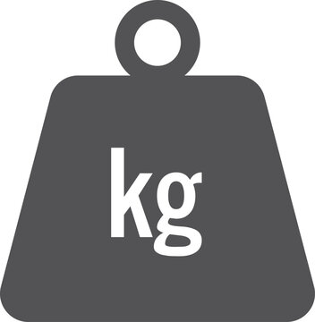 Kilogram black icon. Mass measure symbol. Kilo sign