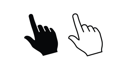 Obraz premium Two hands gesturing one black one white pointing in opposite directions