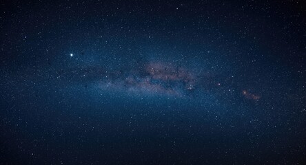 Fototapeta premium Panoramic night sky with Milky Way and stars for drone video enhancement and sky replacement