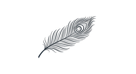 Obraz premium A detailed illustration of a single peacock feather viewed from a close-up perspective.