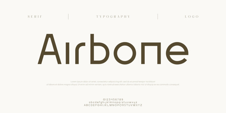 Airbone, Creative digital minimal modern alphabet fonts. Typography minimalist urban digital fashion future creative logo font. vector illustration
