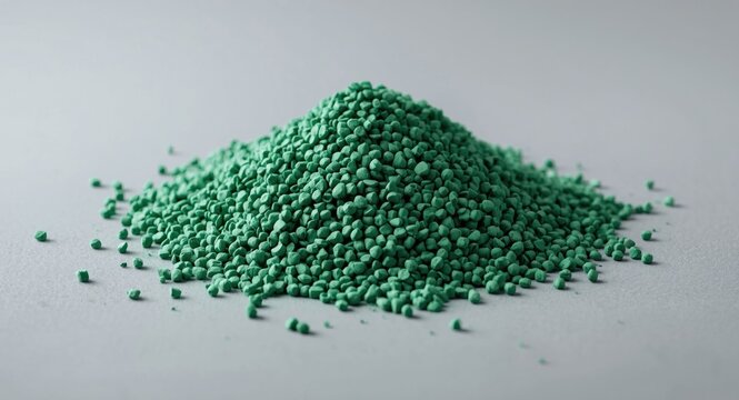 Bulk green polyamide six resin granules for industrial applications