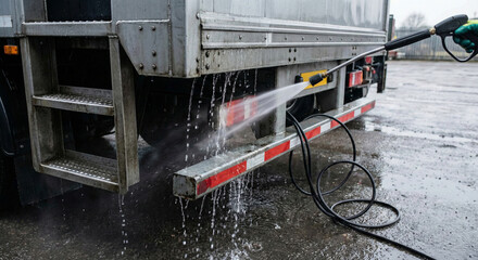 Cleaning metal commercial trailer bumper detail