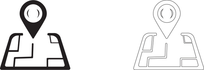 Location pin on the map. Vector icon for navigation, delivery, maps and mobile app. Map pin sign.