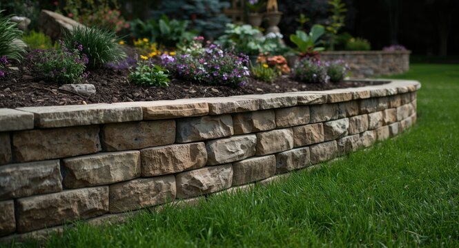 Erecting a durable retaining wall designed from interlocking stones to preserve soil and beautify garden
