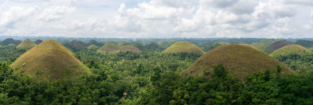 The Breathtaking  Panoramic View of the Chocolate Hills in Carmen, Bohol, Philipinnes