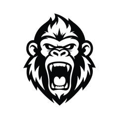 chimpanzee mascot logo vector design template simple and modern style eps 10