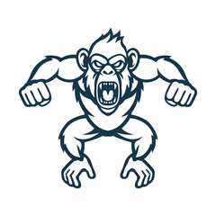 chimpanzee mascot logo vector design template simple and modern style eps 10