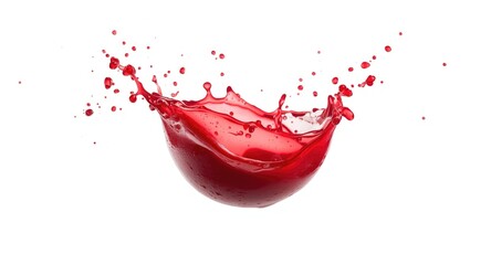 Pomegranate juice splash captured mid-air in a bright setting